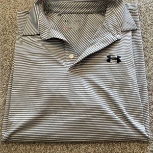 Under Armour Men’s Gray Striped Polo Shirt